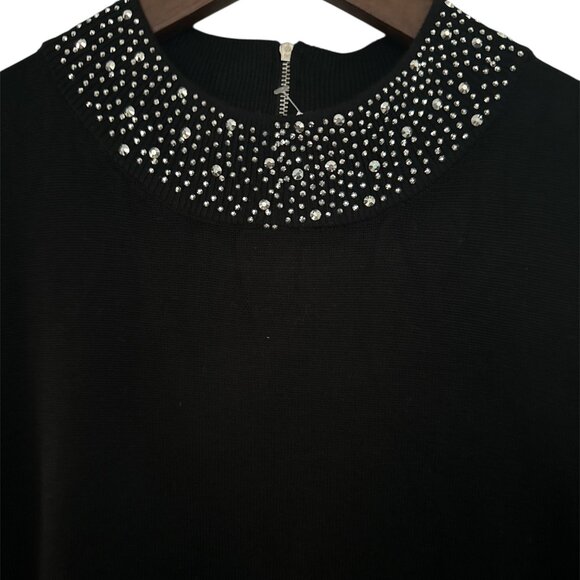 Carmen Marc Valvo Black Sleeveless Top - Embellishments - XL - NWT - Rayon/Nylon - Picture 2 of 5